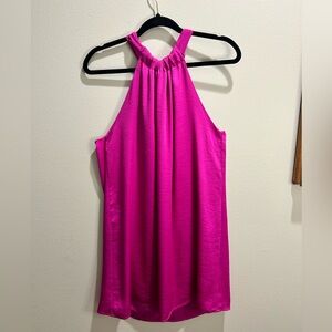 Pink Sleeveless Halter Mini Dress